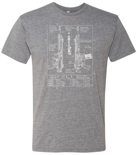 SKELI Model 11 BLUEPRINT TSHIRT GRAY